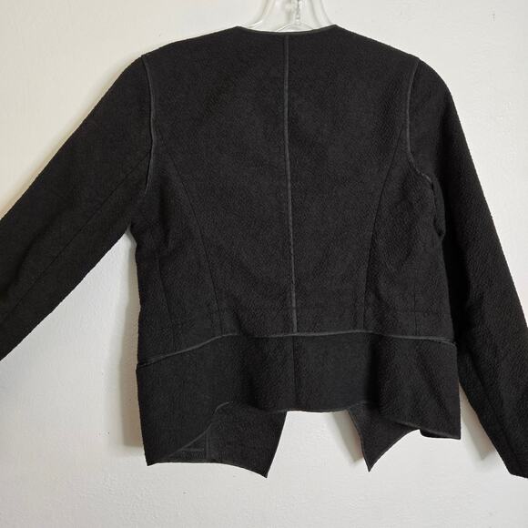 Vince Asymmetrical Boucle Open Front Jacket Black XS Capsule Wardrobe Versatile - Picture 11 of 16